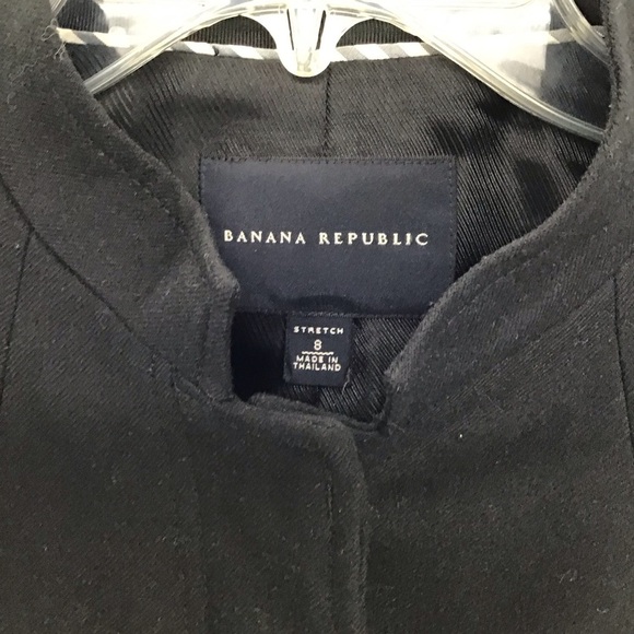 Banana Republic Wool Stand Collar Military Style Jacket Career Black Size S - Picture 4 of 10